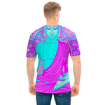 Purple And Teal Buddha Print Men's T-Shirt