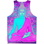 Purple And Teal Buddha Print Men's Tank Top