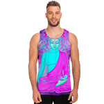 Purple And Teal Buddha Print Men's Tank Top