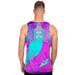 Purple And Teal Buddha Print Men's Tank Top