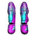 Purple And Teal Buddha Print Muay Thai Shin Guards