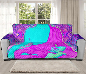 Purple And Teal Buddha Print Oversized Sofa Protector