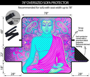 Purple And Teal Buddha Print Oversized Sofa Protector