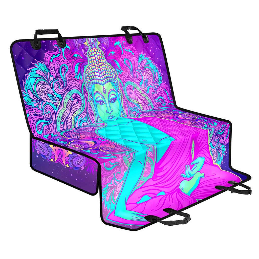 Purple And Teal Buddha Print Pet Car Back Seat Cover