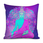 Purple And Teal Buddha Print Pillow Cover