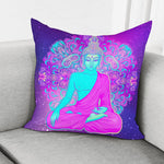 Purple And Teal Buddha Print Pillow Cover