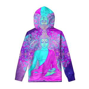 Purple And Teal Buddha Print Pullover Hoodie