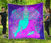 Purple And Teal Buddha Print Quilt