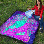 Purple And Teal Buddha Print Quilt