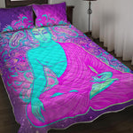 Purple And Teal Buddha Print Quilt Bed Set