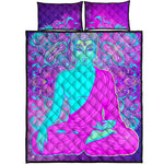 Purple And Teal Buddha Print Quilt Bed Set