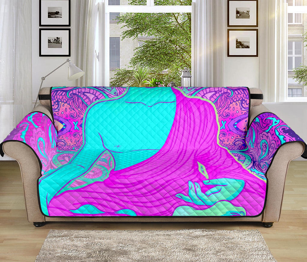 Purple And Teal Buddha Print Sofa Protector