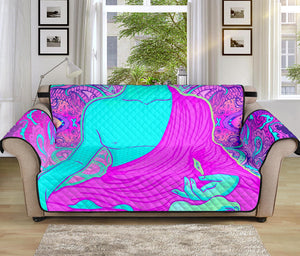 Purple And Teal Buddha Print Sofa Protector