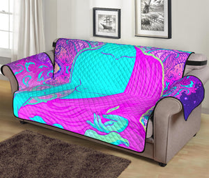 Purple And Teal Buddha Print Sofa Protector