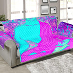 Purple And Teal Buddha Print Sofa Protector