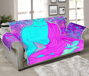 Purple And Teal Buddha Print Sofa Protector