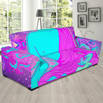 Purple And Teal Buddha Print Sofa Slipcover