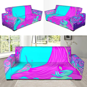 Purple And Teal Buddha Print Sofa Slipcover