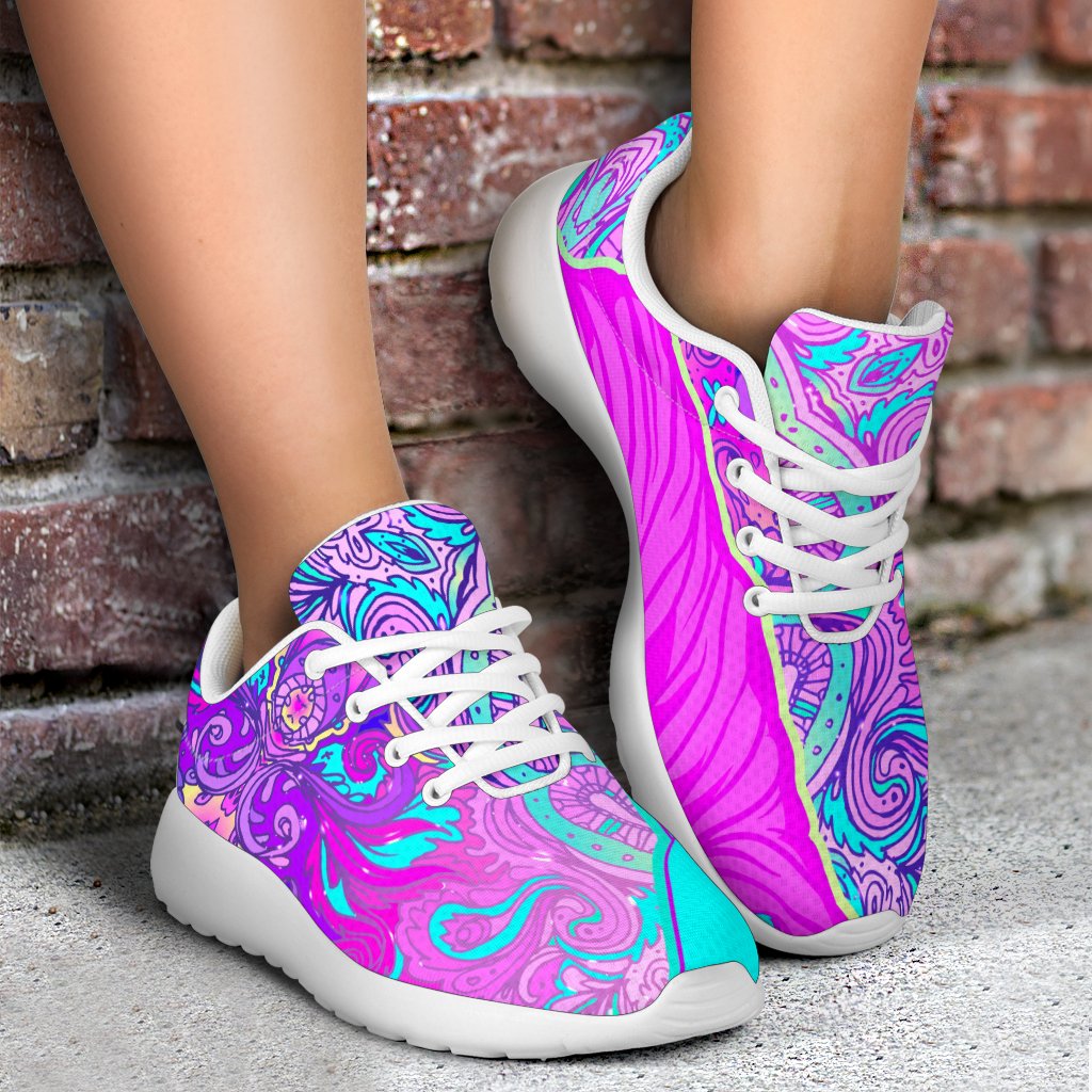 Purple And Teal Buddha Print Sport Shoes GearFrost