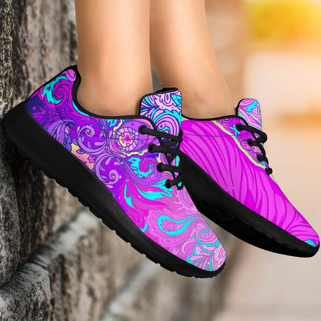 Purple And Teal Buddha Print Sport Shoes GearFrost