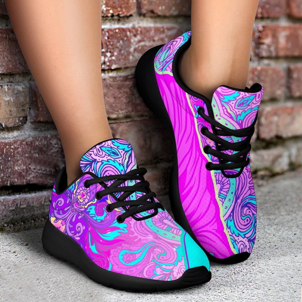 Purple And Teal Buddha Print Sport Shoes GearFrost