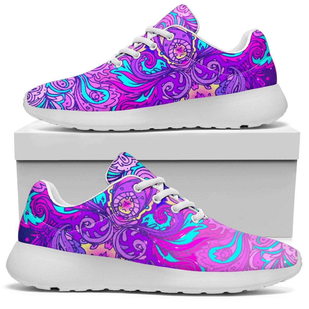 Purple And Teal Buddha Print Sport Shoes GearFrost