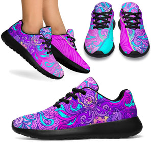 Purple And Teal Buddha Print Sport Shoes GearFrost