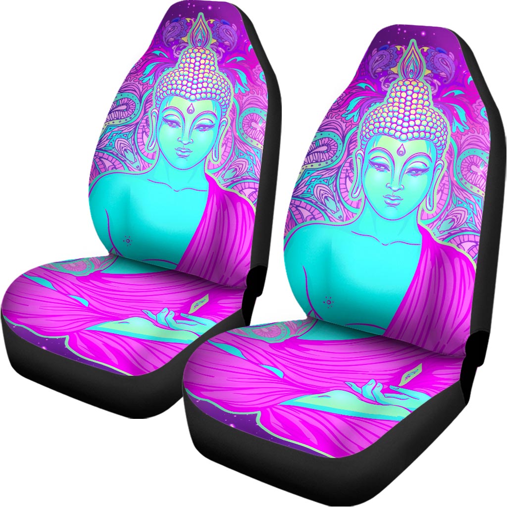Purple And Teal Buddha Print Universal Fit Car Seat Covers