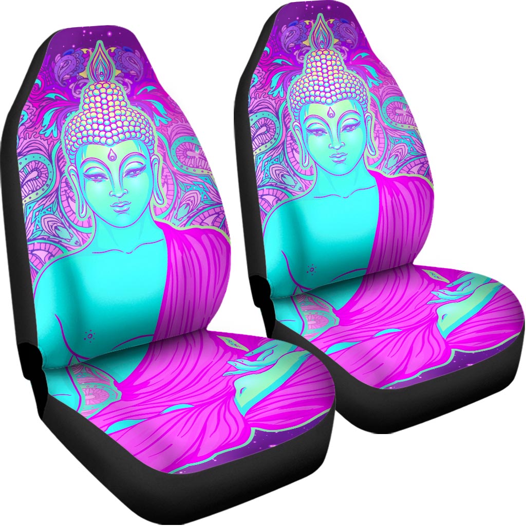 Purple And Teal Buddha Print Universal Fit Car Seat Covers