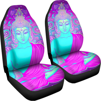 Purple And Teal Buddha Print Universal Fit Car Seat Covers