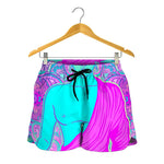 Purple And Teal Buddha Print Women's Shorts