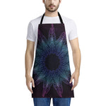 Purple And Teal Dark Mandala Print Apron