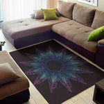 Purple And Teal Dark Mandala Print Area Rug