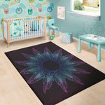 Purple And Teal Dark Mandala Print Area Rug