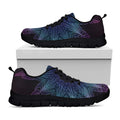 Purple And Teal Dark Mandala Print Black Running Shoes