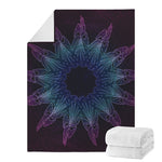 Purple And Teal Dark Mandala Print Blanket