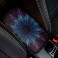 Purple And Teal Dark Mandala Print Car Center Console Cover