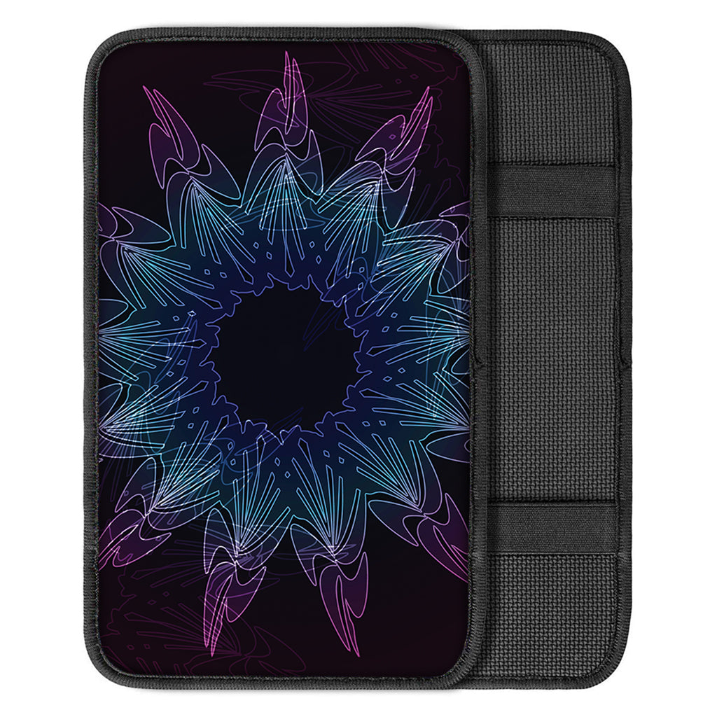 Purple And Teal Dark Mandala Print Car Center Console Cover
