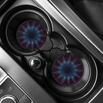 Purple And Teal Dark Mandala Print Car Coasters