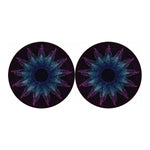 Purple And Teal Dark Mandala Print Car Coasters