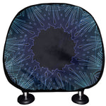 Purple And Teal Dark Mandala Print Car Headrest Covers