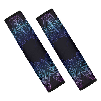 Purple And Teal Dark Mandala Print Car Seat Belt Covers