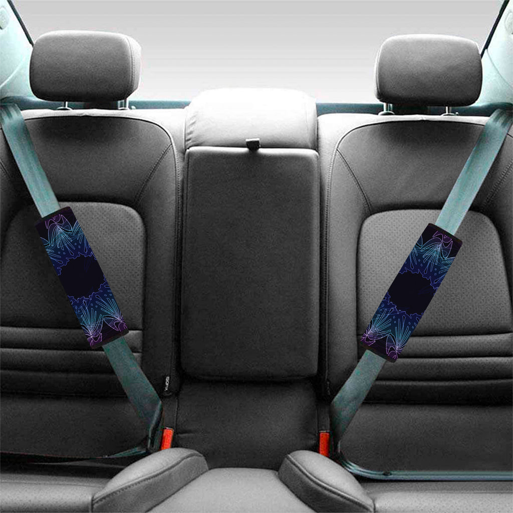 Purple And Teal Dark Mandala Print Car Seat Belt Covers