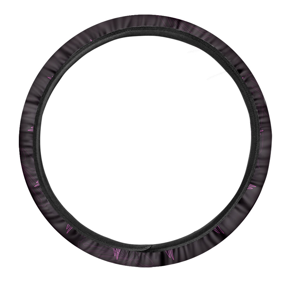 Purple And Teal Dark Mandala Print Car Steering Wheel Cover