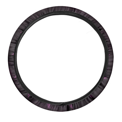 Purple And Teal Dark Mandala Print Car Steering Wheel Cover