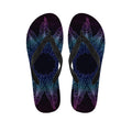 Purple And Teal Dark Mandala Print Flip Flops