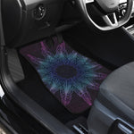Purple And Teal Dark Mandala Print Front Car Floor Mats