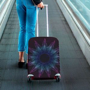 Purple And Teal Dark Mandala Print Luggage Cover