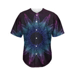Purple And Teal Dark Mandala Print Men's Baseball Jersey