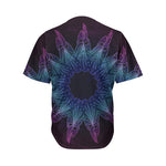 Purple And Teal Dark Mandala Print Men's Baseball Jersey